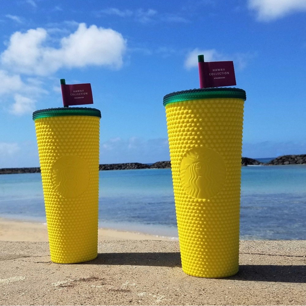 Starbucks Hawaii Collection Exclusive Pineapple Studded‎ Tumbler Cold Cup 24 0z.